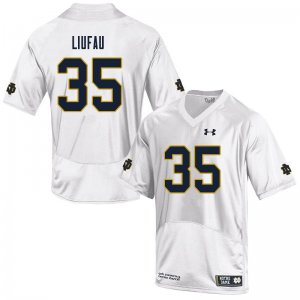 Notre Dame Fighting Irish Men's Marist Liufau #35 White Under Armour Authentic Stitched College NCAA Football Jersey PZG2599KB